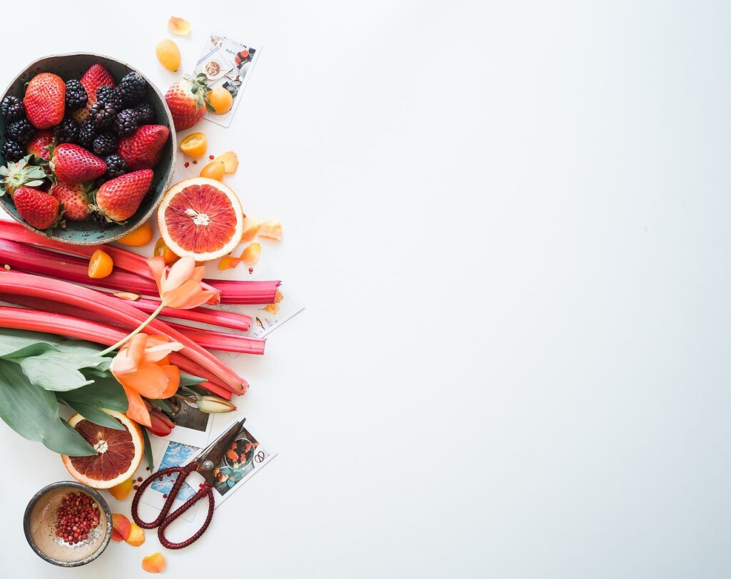 flat lay, food, copy space, dessert, nature, fruits, orange, strawberry, crops, beautiful flowers, scissors, table, white, flowers, petals, food, flower background, flower wallpaper, food, food, food, food, table